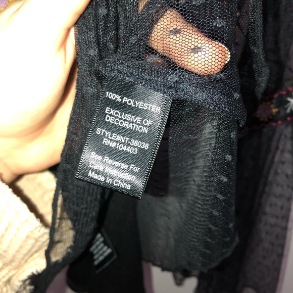 Altar’d State Sheer Embroidered Bell Sleeve Top - Picture 5 of 6